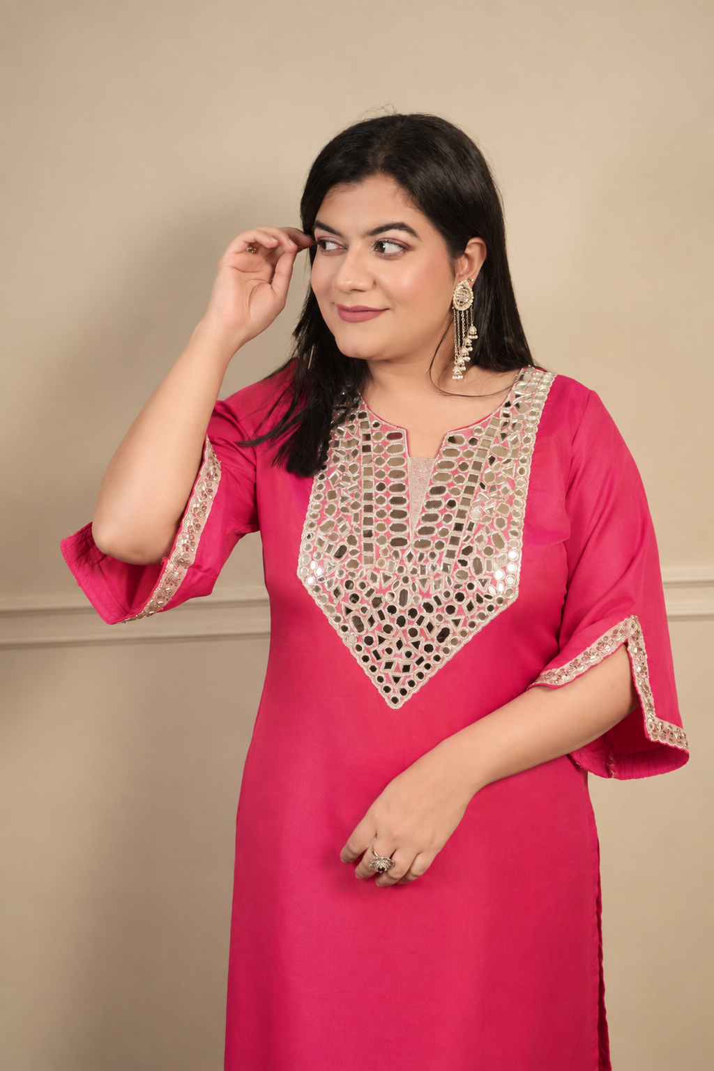 Pure Silk Suit with Farshi Salwar & Multicolour Dupatta (3 piece)